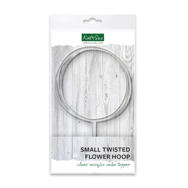 Cake Topper - Small Acrylic Twisted Flower Hoop
